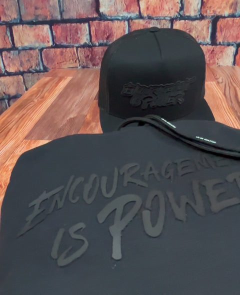Encouragement Is Power Hoodie 3D Silicone Embossed Letters